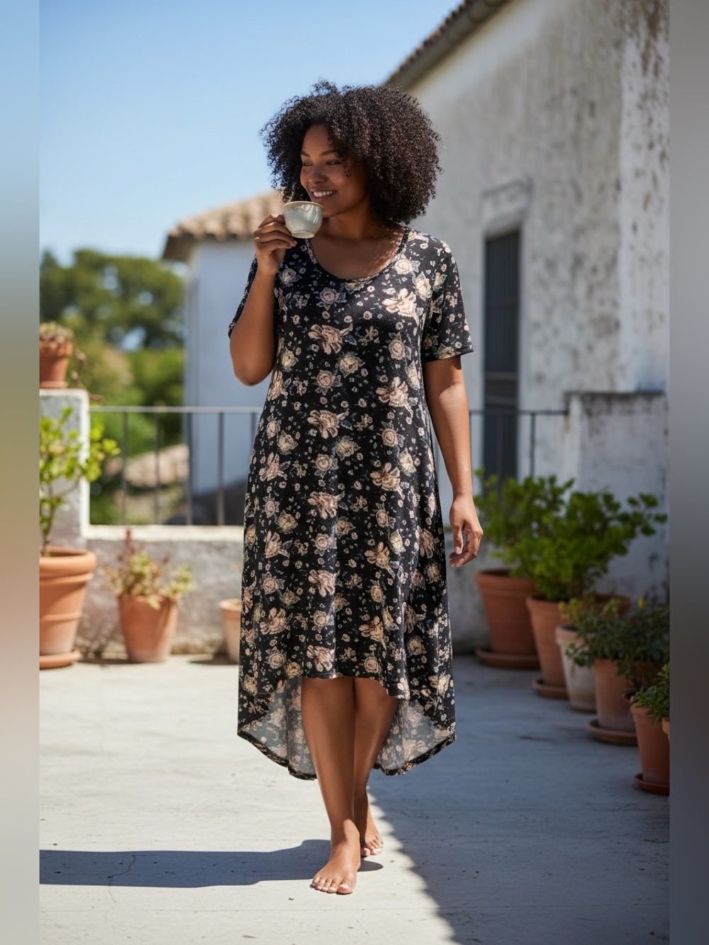 Paisley Raye Daffodil Hi-Low T-Shirt Dress